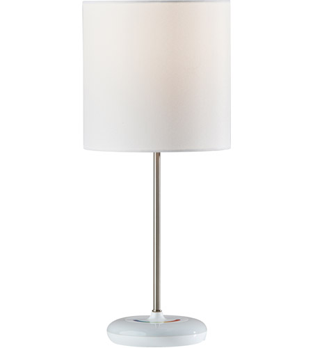 Adesso SL4905-02 Mia 19 inch 40.00 watt Brushed Steel Color Changing Table Lamp Portable Light in White, Simplee Adesso photo