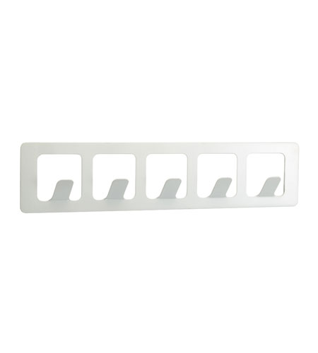 Adesso WK1118-02 Hangtime 21 inch White Five Wall Hook photo