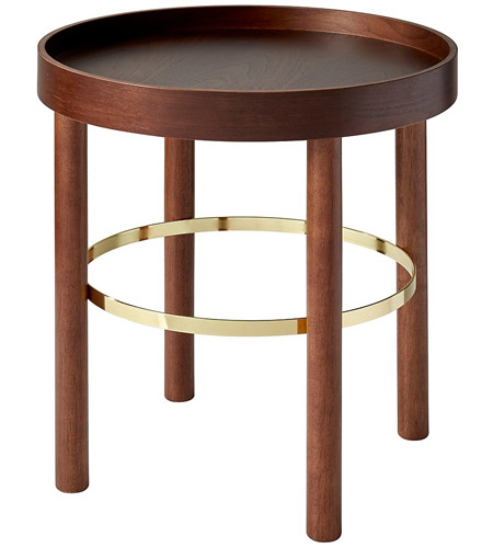 Adesso WK2052-15 Montgomery 22 X 19 inch Walnut and Shiny Gold End Table photo