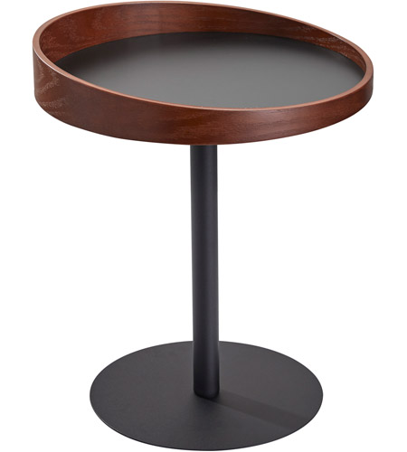 Adesso WK2310-15 Crater 22 X 18 inch Black and Walnut Wood Veneer End Table