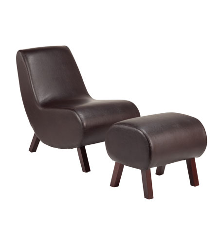 Adesso WK4245-25 Milano Espresso Chair and Ottoman photo