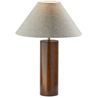 Adesso 1509-15 Martin 26 inch 100.00 watt Walnut Poplar Wood with Antique Brass Accent Table Lamp Portable Light photo thumbnail