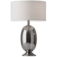 Adesso 1540-22 Bailey 23 inch 150 watt Brushed Steel and Smoked Glass Table Lamp Portable Light photo thumbnail