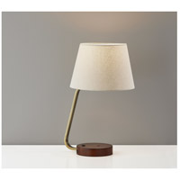 Adesso 3015-21 Louie 19 inch 60.00 watt Antique Brass with Walnut Rubberwood Base Table Lamp Portable Light, with AdessoCharge Wireless Charging Pad and USB Port alternative photo thumbnail