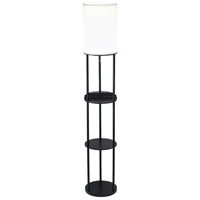 Adesso 3116-01 Signature 67 inch 150.00 watt Black Shelf Floor Lamp Portable Light, with USB Port and AC Outlet alternative photo thumbnail