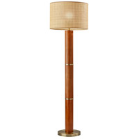 Adesso 3329-15 Napa 62 inch 150.00 watt Walnut Rubberwood with Antique Brass Accents Floor Lamp Portable Light photo thumbnail
