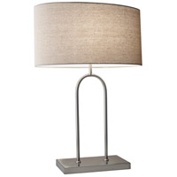 Adesso 3447-22 Belmont 25 inch 100 watt Brushed Steel Table Lamp Portable Light photo thumbnail