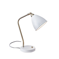 Adesso 3463-02 Chelsea 16 inch 60.00 watt Painted Brass and White Desk Lamp Portable Light photo thumbnail