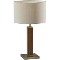 Adesso 3497-21 Kona 28 inch 100.00 watt MDF with Walnut Wood Veneer & Antique Brass Metal Table Lamp Portable Light photo thumbnail