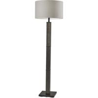 Adesso 3498-01 Kona 62 inch 150.00 watt MDF with Black Washed Wood Veneer & Black Metal Floor Lamp Portable Light photo thumbnail
