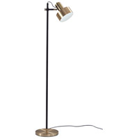 Adesso 3587-01 Clayton 57 inch 60.00 watt Matte Black and Antique Brass Floor Lamp Portable Light photo thumbnail