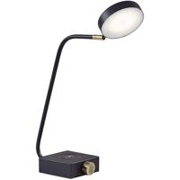 Adesso 3618-01 Conrad 16 inch 7.00 watt Matte Black with Antique Brass Accents Desk Lamp Portable Light, with AdessoCharge Wireless Charging Pad and USB Port alternative photo thumbnail