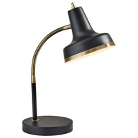 Adesso 3903-01 Egan 15 inch 40 watt Black with Antique Brass Accents Desk Lamp Portable Light, Simplee Adesso photo thumbnail