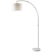 Adesso 4012-02 Preston 76 inch 100.00 watt White and Brushed Steel Arc Floor Lamp Portable Light photo thumbnail