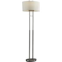 Adesso 4016-22 Duet 62 inch 60.00 watt Satin Steel Floor Lamp Portable Light in Brushed Steel alternative photo thumbnail