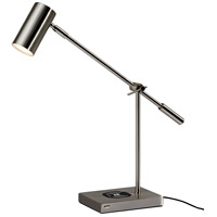 Adesso 4217-22 Collette 12 inch 7.00 watt Brushed Steel Desk Lamp Portable Light, with AdessoCharge Wireless Charging Pad and USB Port photo thumbnail