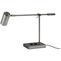 Adesso 4217-22 Collette 12 inch 7.00 watt Brushed Steel Desk Lamp Portable Light, with AdessoCharge Wireless Charging Pad and USB Port alternative photo thumbnail