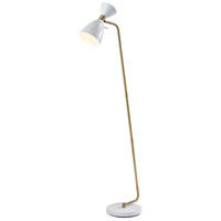 Adesso 4283-02 Oscar 59 inch 40.00 watt White with Antique Brass Floor Lamp Portable Light photo thumbnail