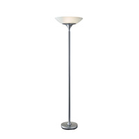 Adesso 5067-22 Adesso Jasper 2 Light Torchiere in Matte Chrome Plated with Frosted Glass Bowl Shade 5067-22  photo thumbnail