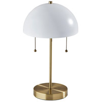 Adesso 5132-02 Bowie 18 inch 40.00 watt Antique Brass and White Table Lamp Portable Light photo thumbnail