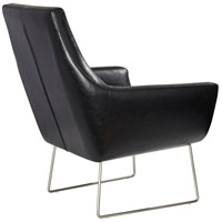 Adesso GR2002-01 Kendrick Black Distressed PU Leather and Brushed Steel Accent Chair  alternative photo thumbnail