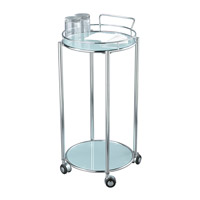 Adesso HX4860-22 Cosmopolitan Chrome/Frosted Glass Bar Cart photo thumbnail
