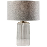 Adesso SL3715-03 Carrie 17 inch 60.00 watt Clear Ribbed Glass with Antique Brass Neck Table Lamp Portable Light, Small, Simplee Adesso photo thumbnail