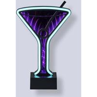 Adesso SL3718-01 Infinity Neon 10 inch 1.00 watt Black Table/Wall Lamp Portable Light, Martini Glass, Simplee Adesso alternative photo thumbnail