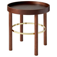 Adesso WK2052-15 Montgomery 22 X 19 inch Walnut and Shiny Gold End Table photo thumbnail