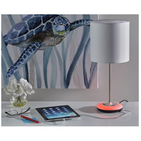 Adesso SL4905-02 Mia 19 inch 40.00 watt Brushed Steel Color Changing Table Lamp Portable Light in White, Simplee Adesso alternative photo thumbnail