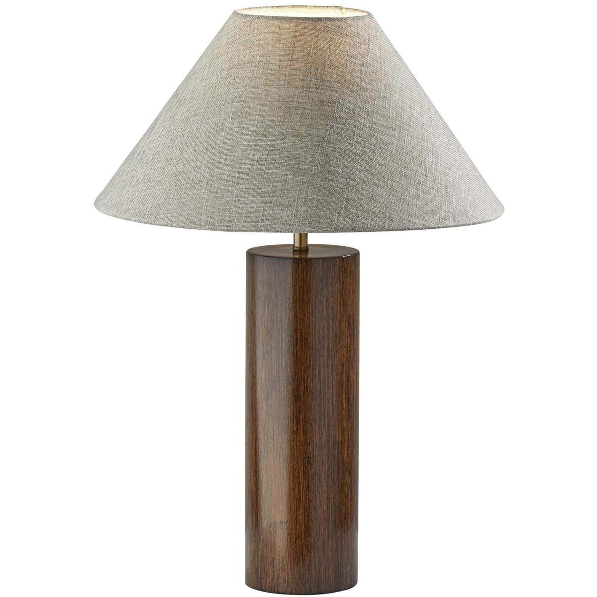 Lighting New York 1509-15 Adesso Martin 26 inch 100.00 watt Walnut Poplar Wood with Antique Brass Accent Table Lamp Portable Light 1509-15 - Open Box