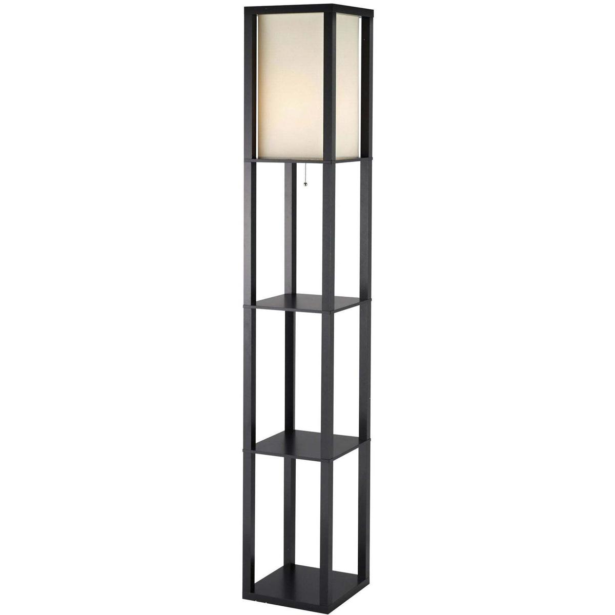Adesso 3193-01 Titan 72 inch 150 watt Black Tall Shelf Floor Lamp Portable Light