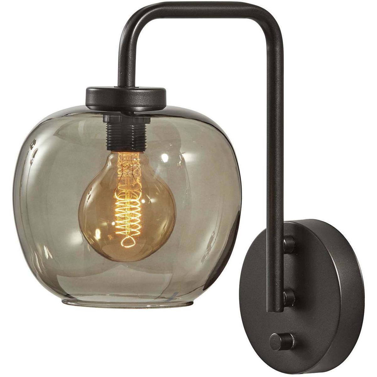 Adesso 3434-01 Ashton 1 Light 8 inch Matte Black Wall Lamp Wall Light