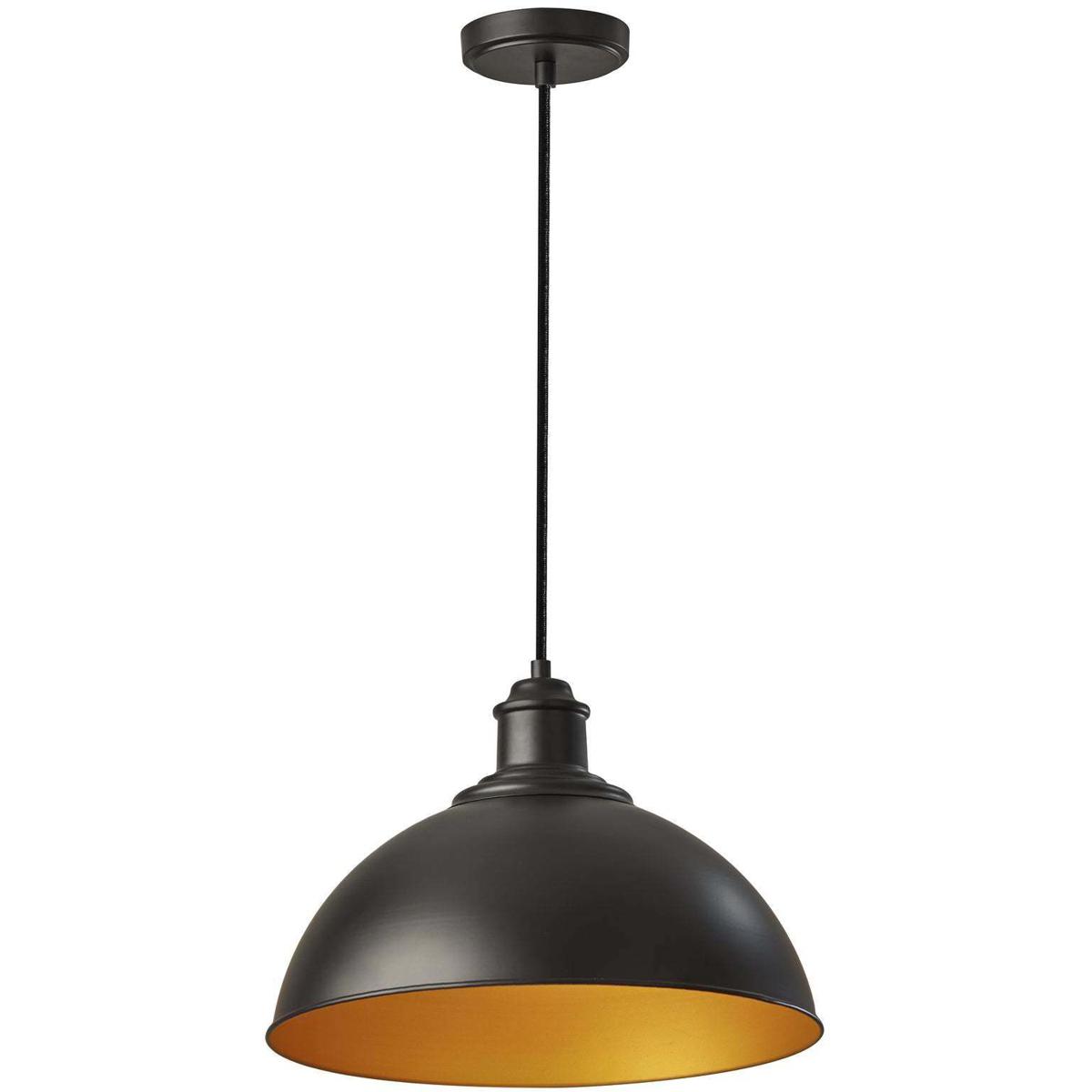 Lighting New York R-3753-01 Adesso Wallace 16 inch Black / Gold Pendant Ceiling Light 3753-01 - Open Box