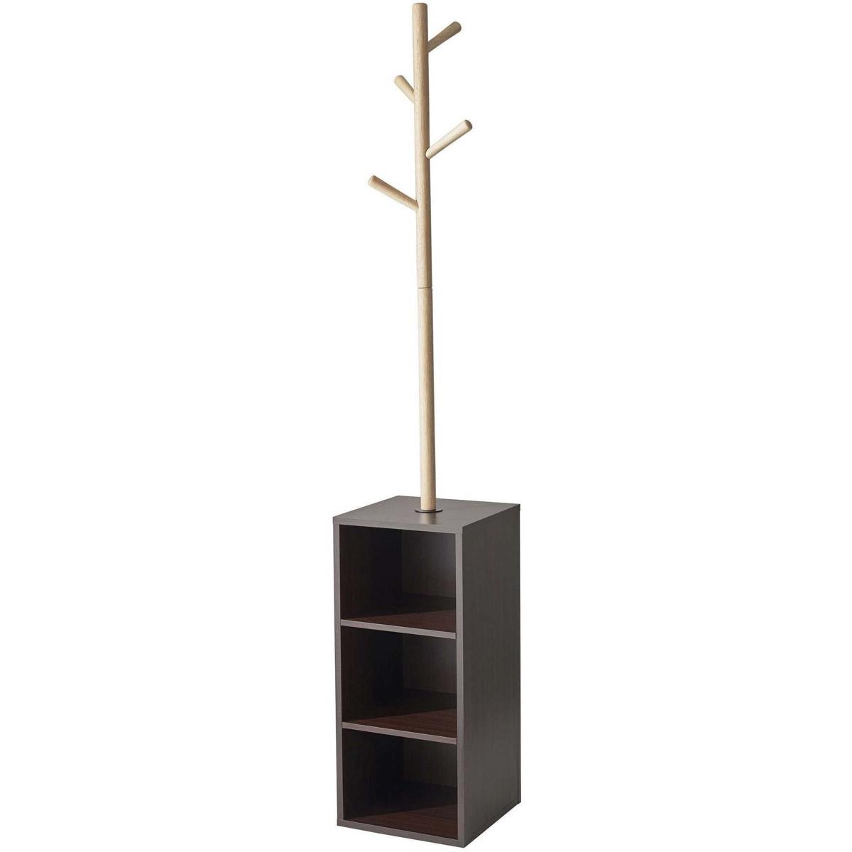Adesso Hutch Storage Coat Rack - Walnut/nat