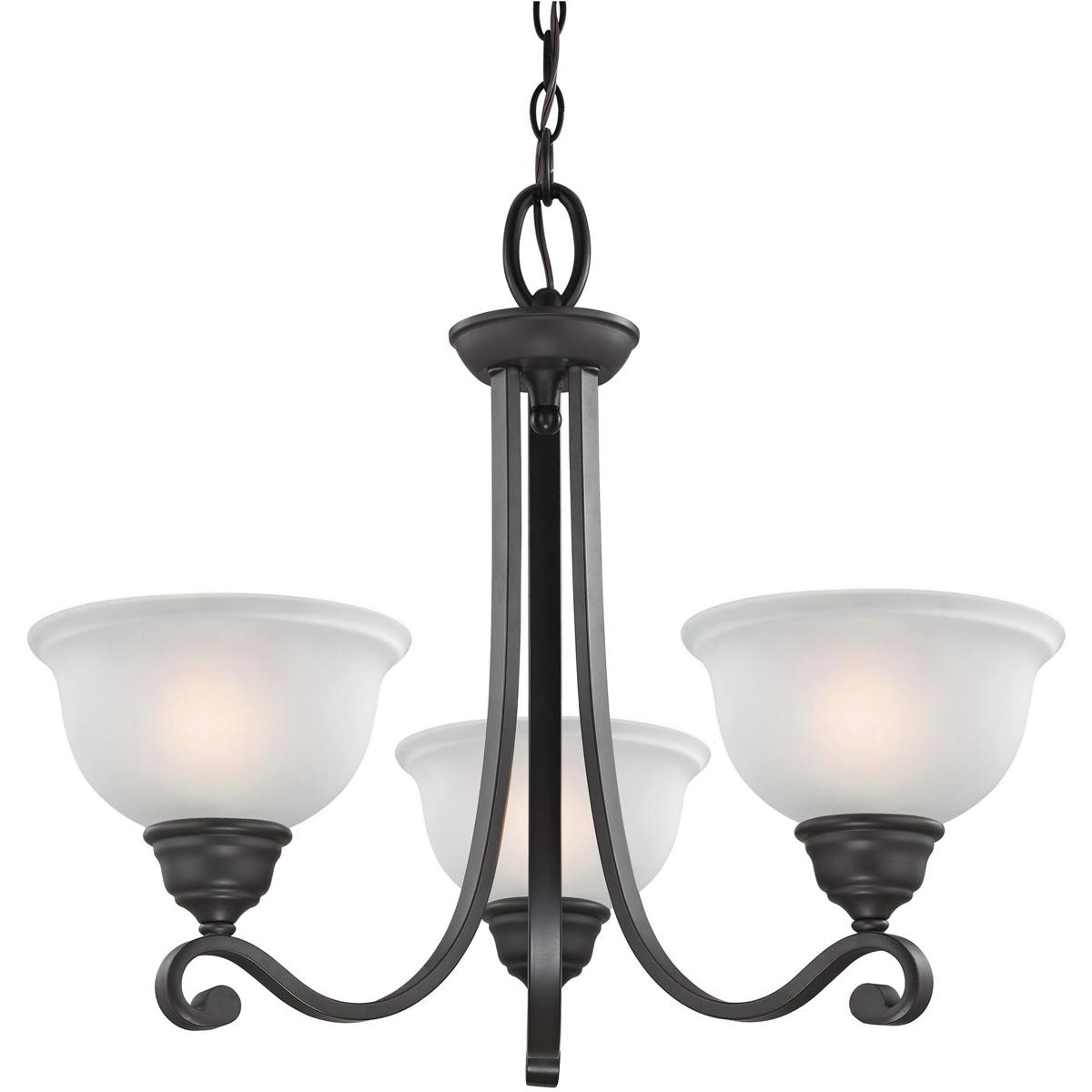 Atlas Lighting  Home 2303CH10 Hamilton 3 Light 25 inch Oil Rubbed Bronze Chandelier Ceiling Light