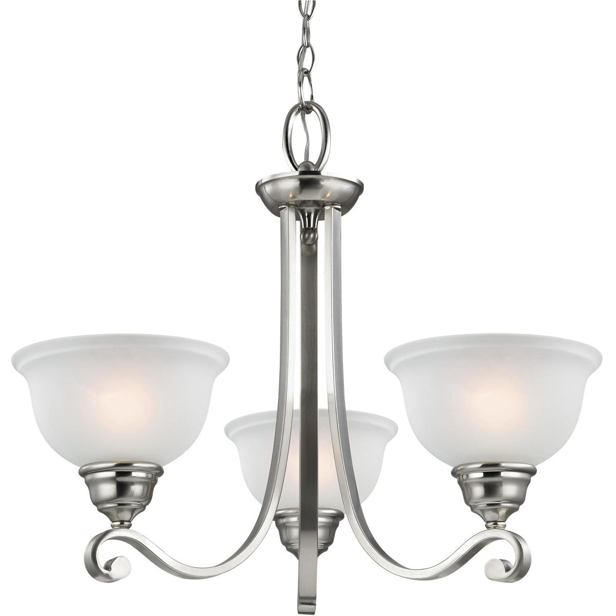 Atlas Lighting  Home 2303CH20 Hamilton 3 Light 25 inch Brushed Nickel Chandelier Ceiling Light