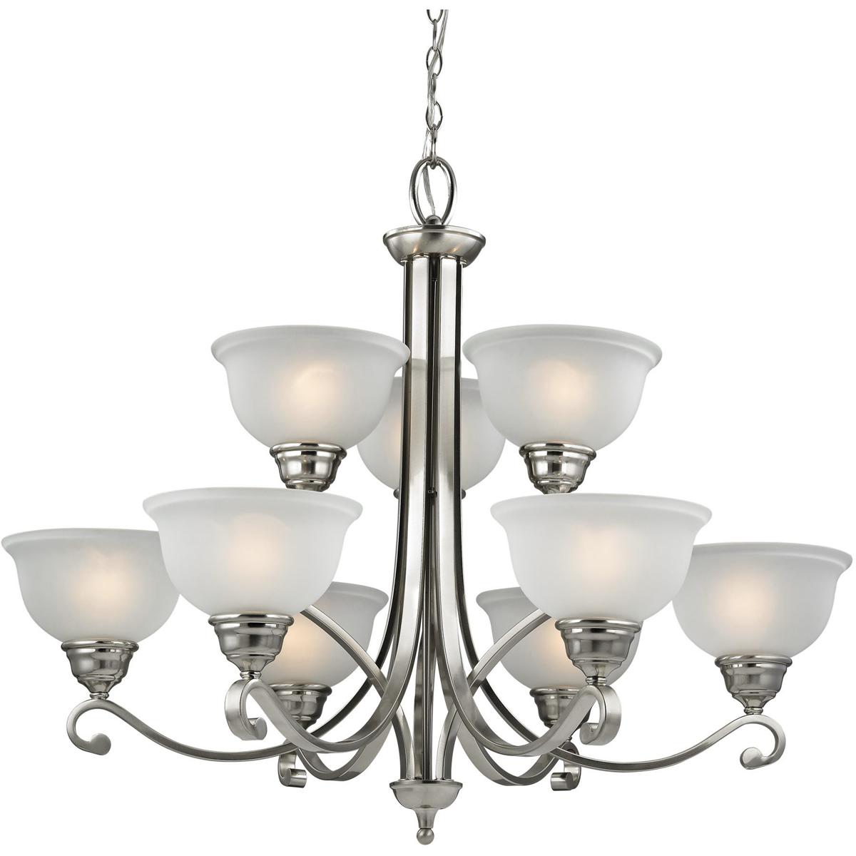 Atlas Lighting  Home 2309CH20 Hamilton 9 Light 36 inch Brushed Nickel Chandelier Ceiling Light