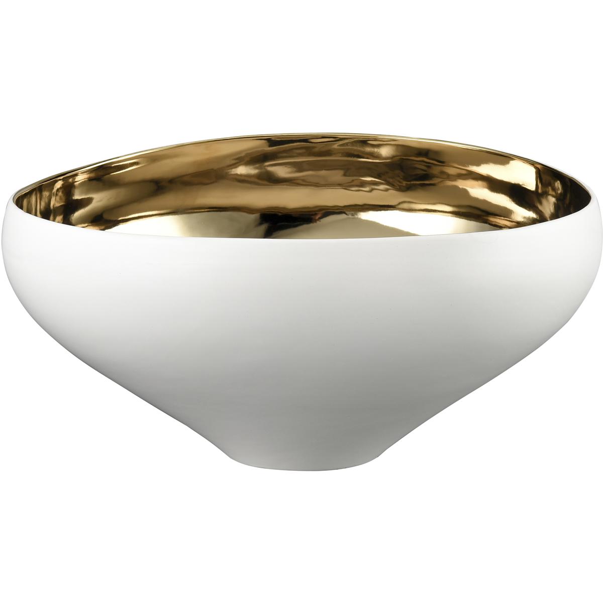 Atlas Lighting & Home AC11350-01 Greer 12 X 6.5 inch Bowl in White and Gold Glazed