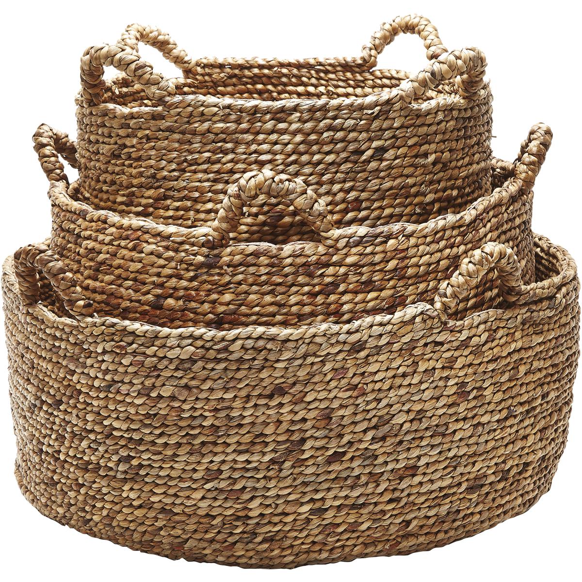 Atlas Lighting & Home AC11494-01S Natural Low Rise 24 X 10 inch Basket, Set of 3