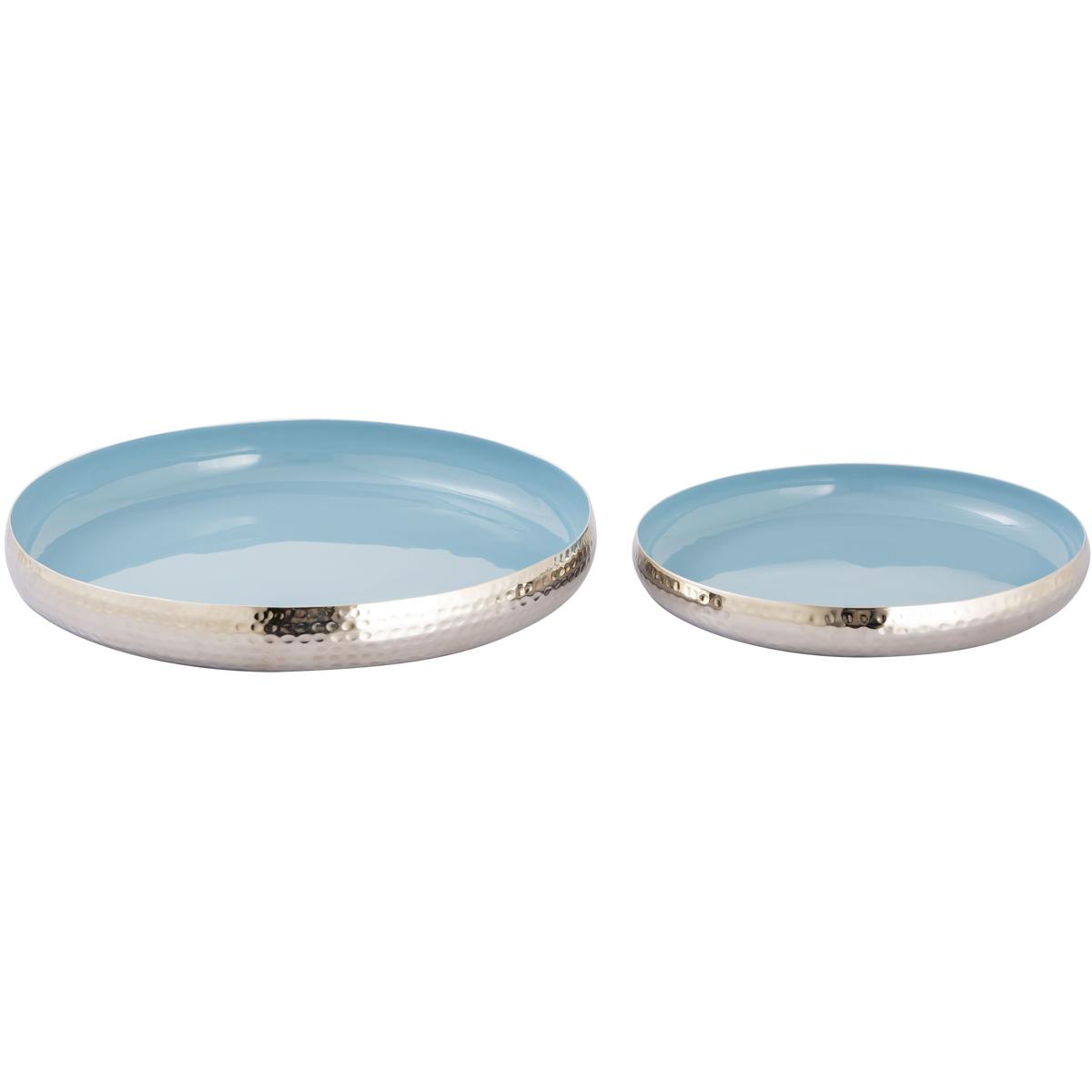 Atlas Lighting & Home AC11498-01S Nelson Light Blue Enamel Tray, Set of 2