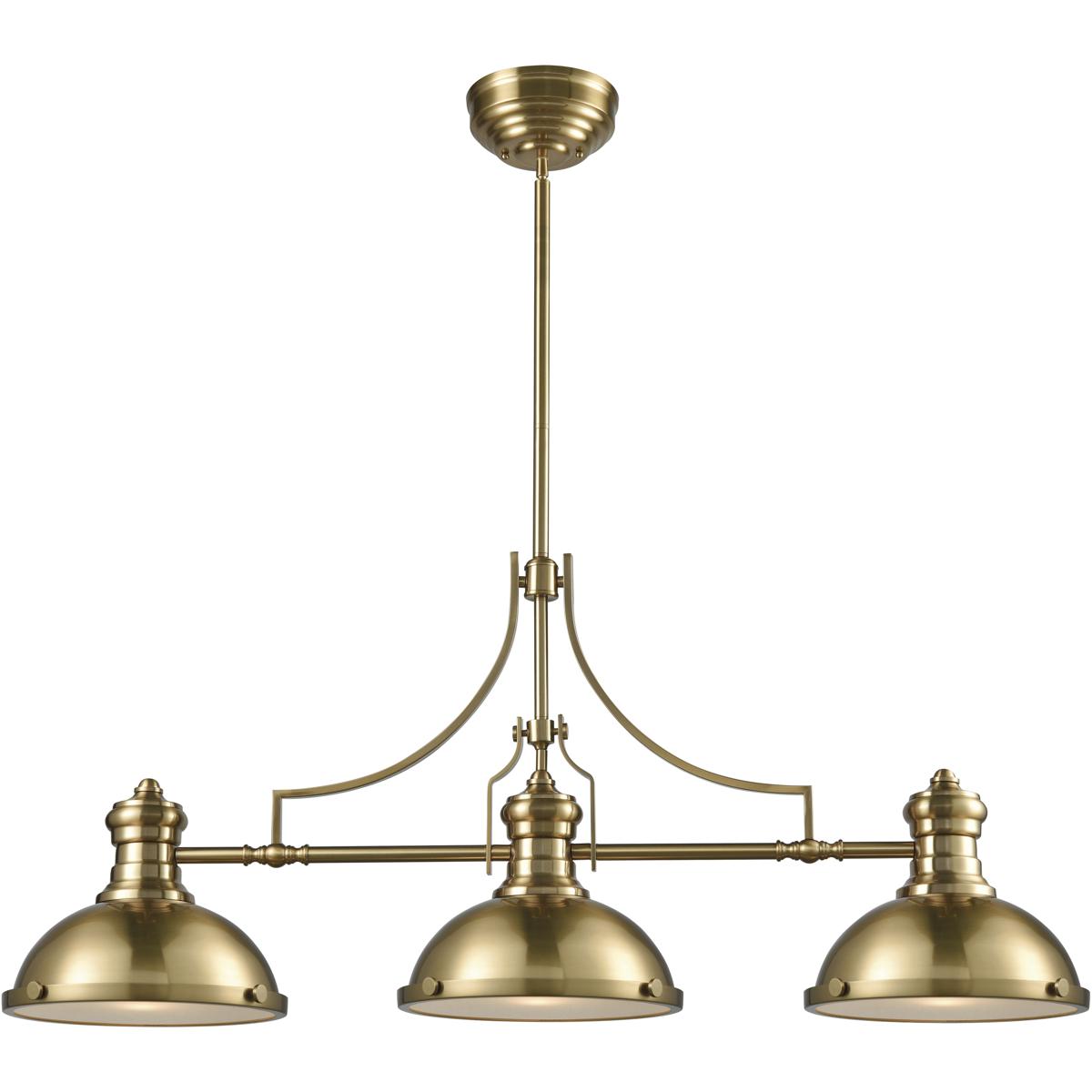 Atlas Lighting & Home CL11009-BS1 Chadwick 3 Light 47 inch Satin Brass Linear Chandelier Ceiling Light