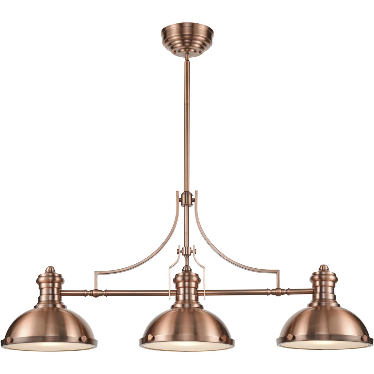 Atlas Lighting & Home CL11009-CO Chadwick 3 Light 47 inch Antique Copper Linear Chandelier Ceiling Light