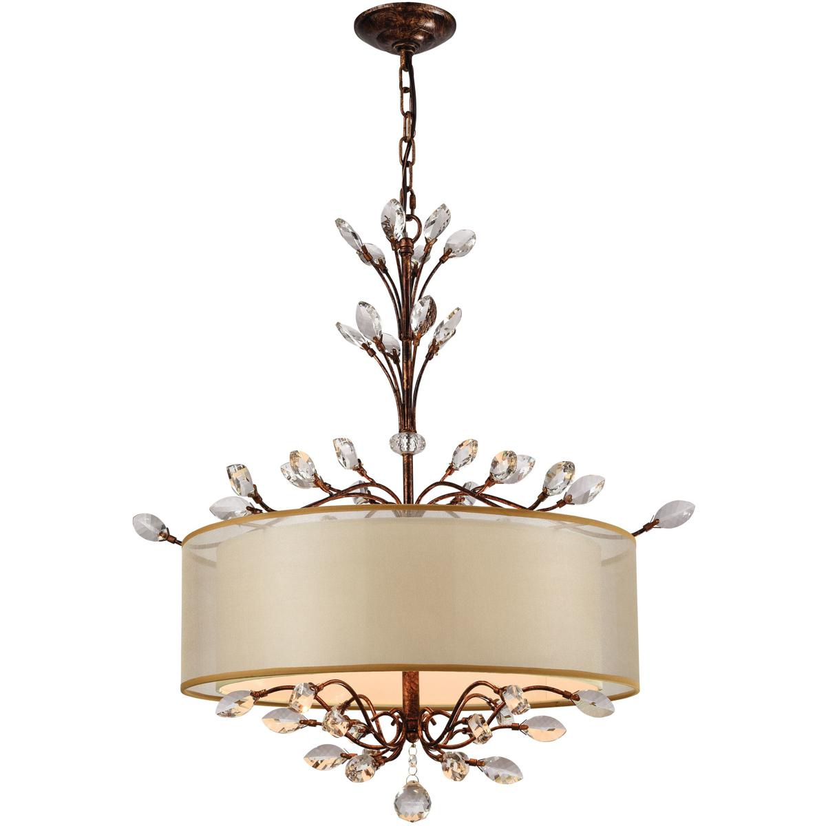 Atlas Lighting & Home CL11068-BZ Asbury 4 Light 26 inch Spanish Bronze with Clear Chandelier Ceiling Light