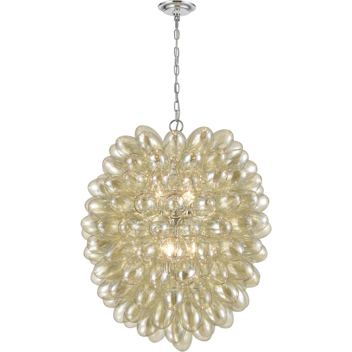 Atlas Lighting & Home CL11104-CH Bubble Up 6 Light 26 inch Chrome with Clear Chandelier Ceiling Light