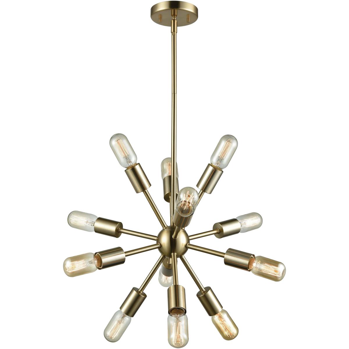 Atlas Lighting & Home CL11146-BS Delphine 12 Light 16 inch Satin Brass Chandelier Ceiling Light