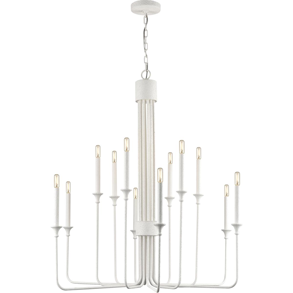 Atlas Lighting & Home CL11159-WH Edward 12 Light 36 inch Matte White Chandelier Ceiling Light