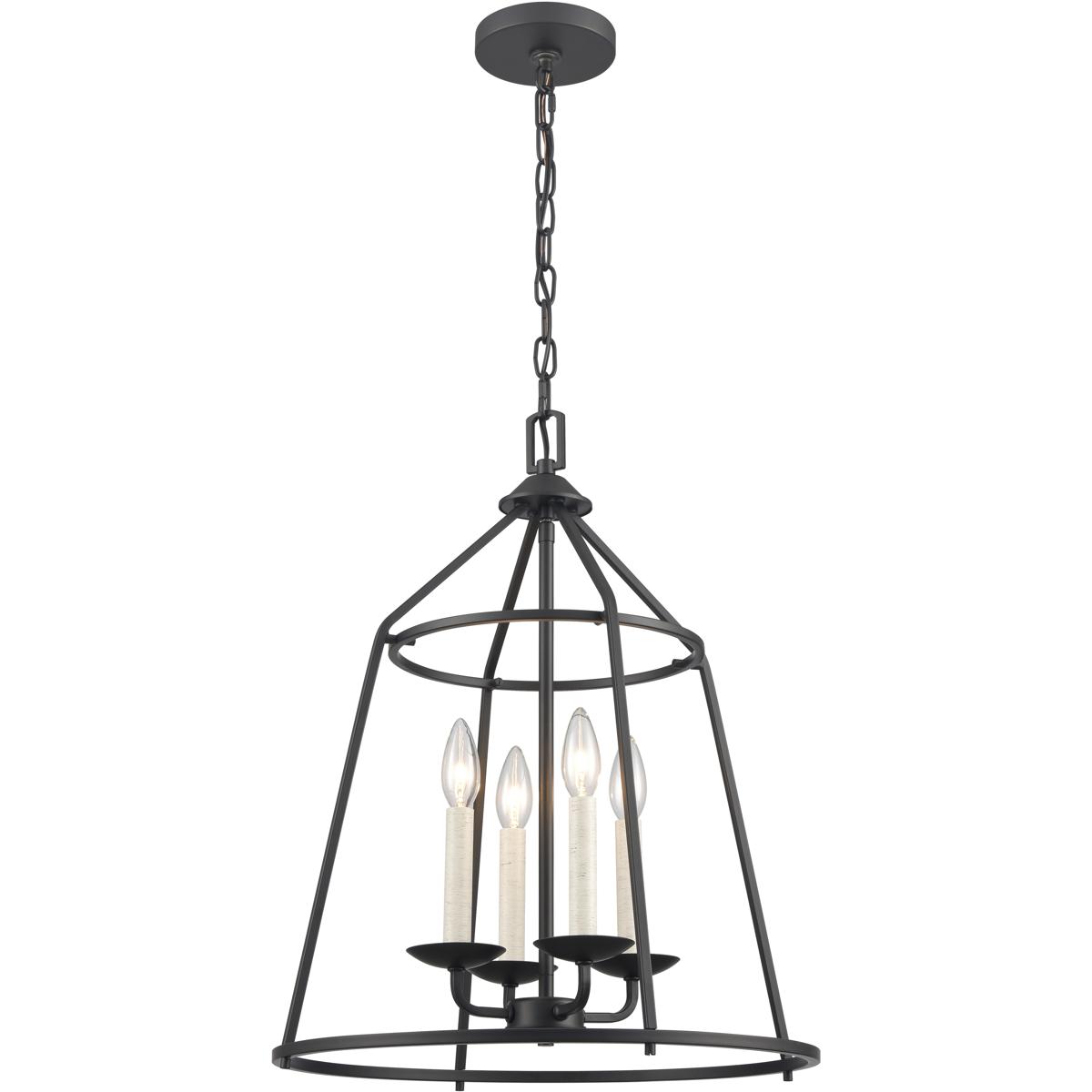 Atlas Lighting & Home CL11161-BK Ellisville 4 Light 17.25 inch Matte Black Chandelier Ceiling Light