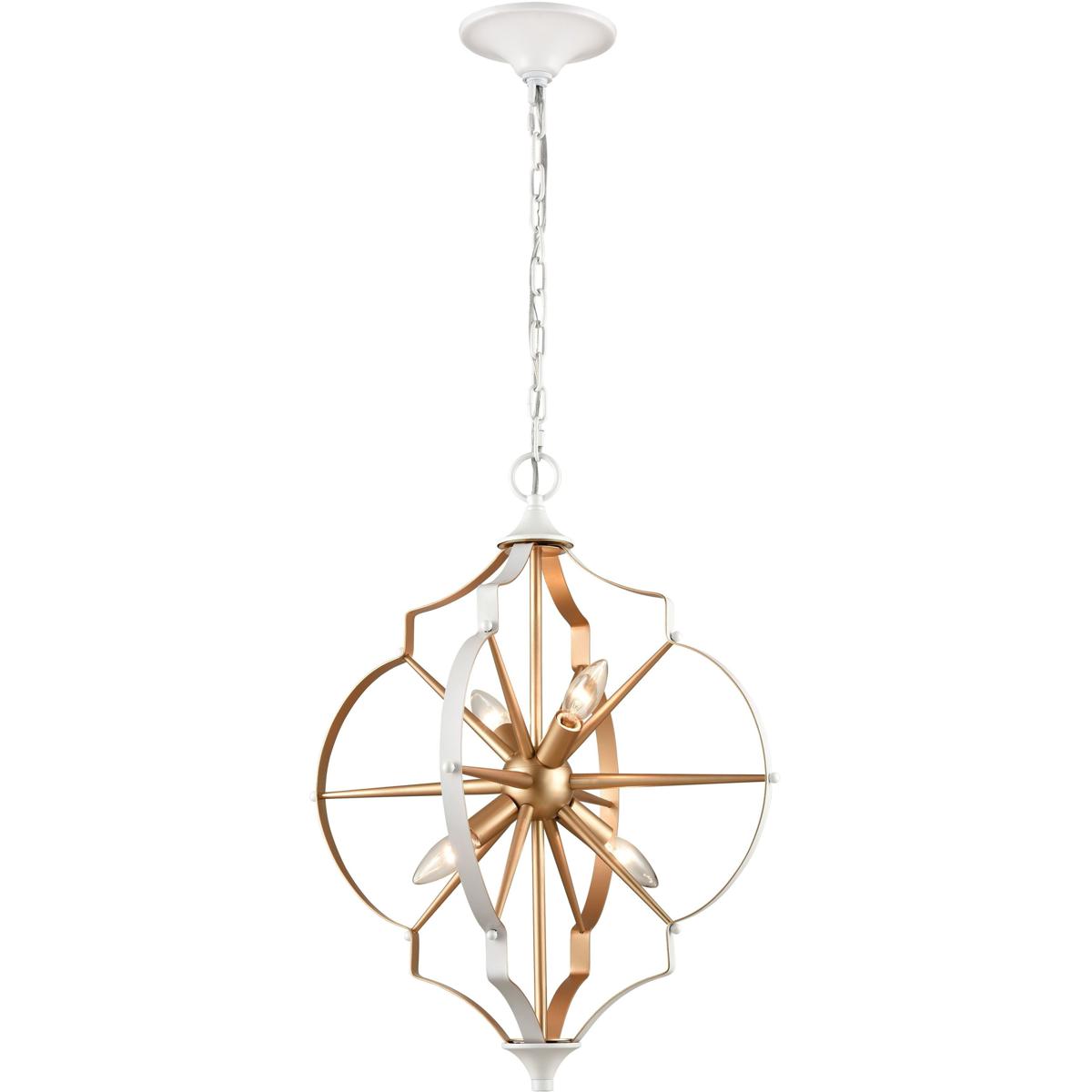 Atlas Lighting & Home CL11213-GD Laguna Beach 4 Light 18 inch Gold with White Chandelier Ceiling Light