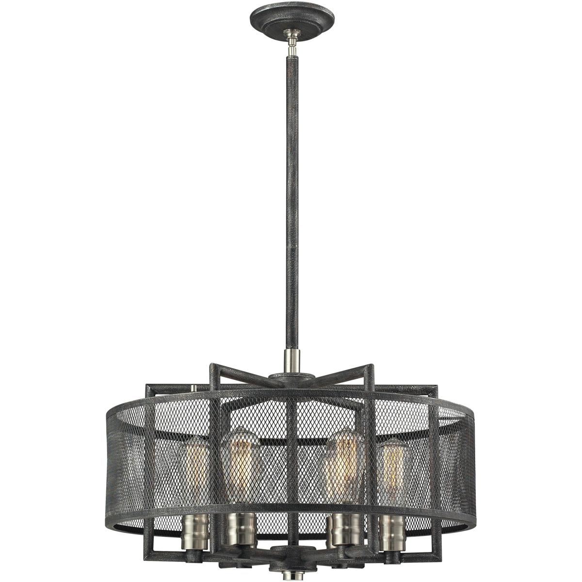Atlas Lighting & Home CL11332-BK Slatington 6 Light 22 inch Dark Graphite with Brushed Nickel Chandelier Ceiling Light